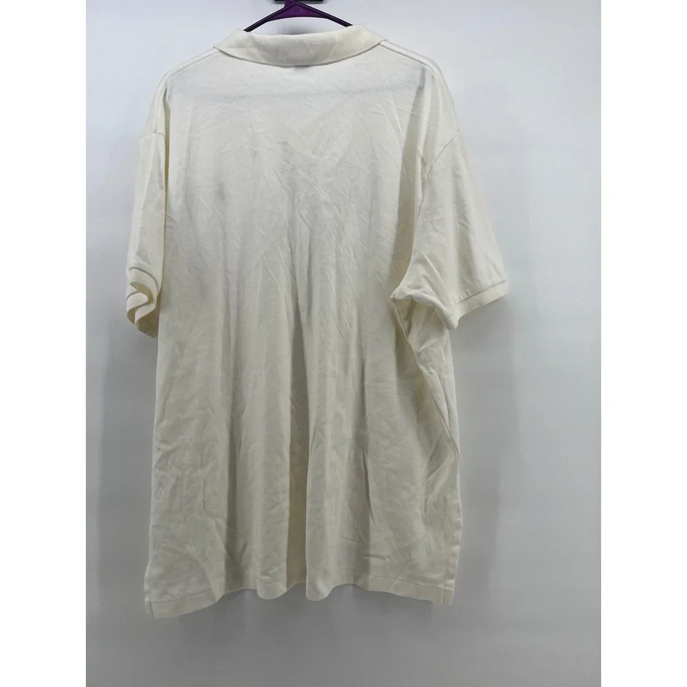 Polo Ralph Lauren Mens XL Cream Off White Short Sleeve Cotton Polo Shirt Logo
